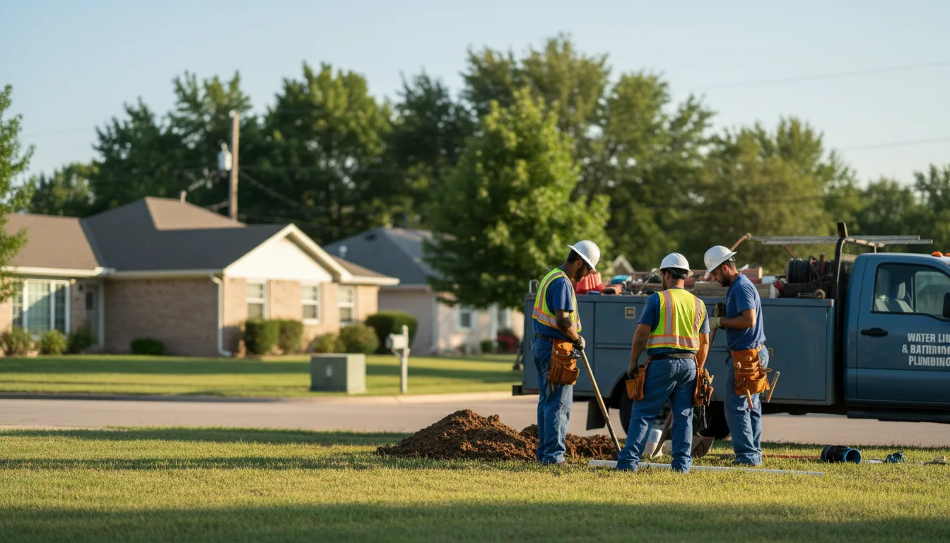 Residential water line and bathroom plumbing service in Eola, TX